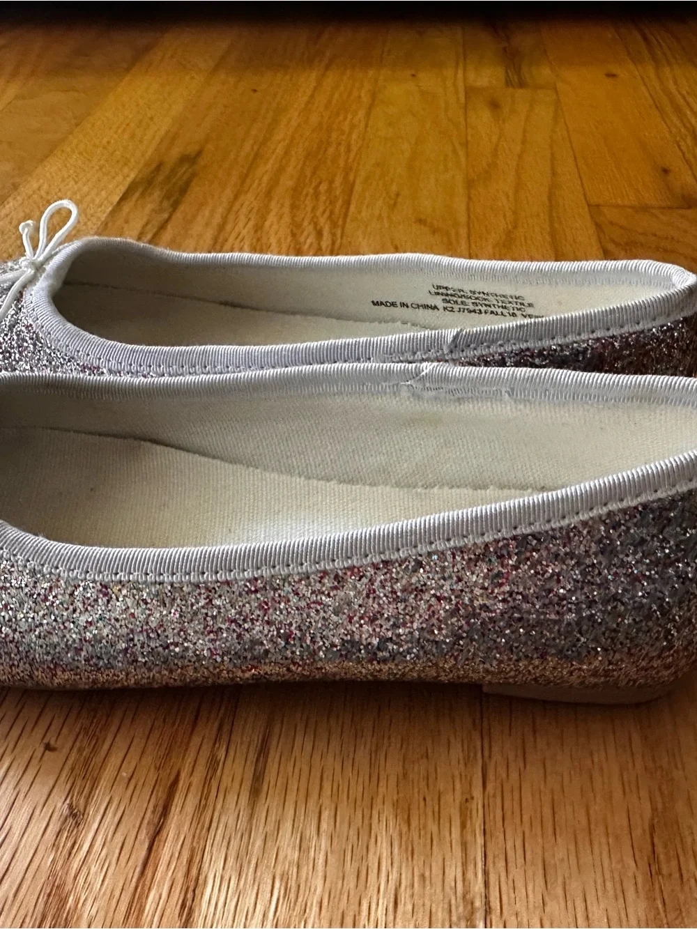 Crewcuts Girls' Multicolor Glitter Ballet Flats with Cream Trim